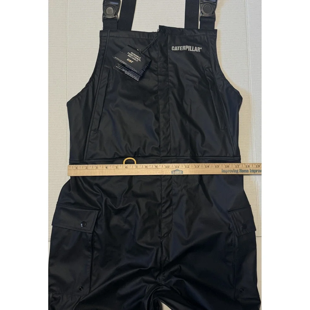CATERPILLAR Longshore Bib - Men's Black Waterproof Windproof Overalls - L/34 NWT